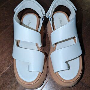 3.1 Philip Lim Kate leather platform slingback sandal in white and size 6